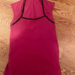 lululemon athletica Magenta/Pink Sleeveless Athletic Tank with Black Trim